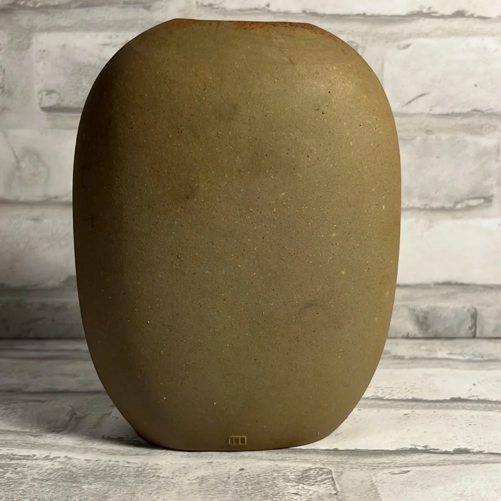 Vintage Counterpoint rustic glazed fish pottery vase San Francisco Takahashi